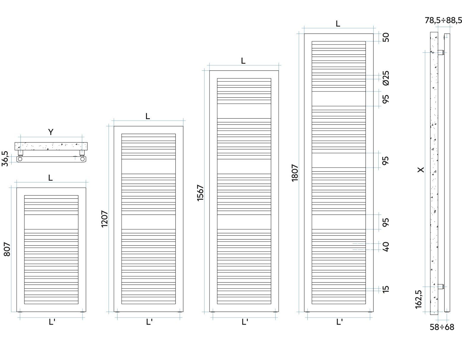 Стальной радиатор для ванной комнаты Irsap Novo Cult ARCH-00131599 - Вид №5