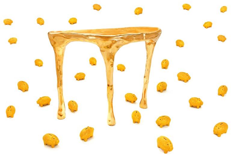 Scarlet Splendour Консоль-полумесяц из латуни Fools' gold sun-id-1395841 - Вид №1