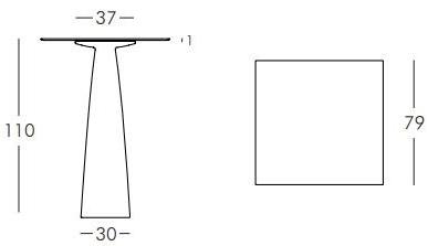 SLIDE Стол из полиэтилена высокой квадратной формы sun-id-1414230 - Вид №2