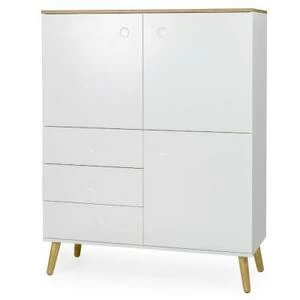 Шкаф Tenzo Dot, 137х109х43 см, дуб, белый