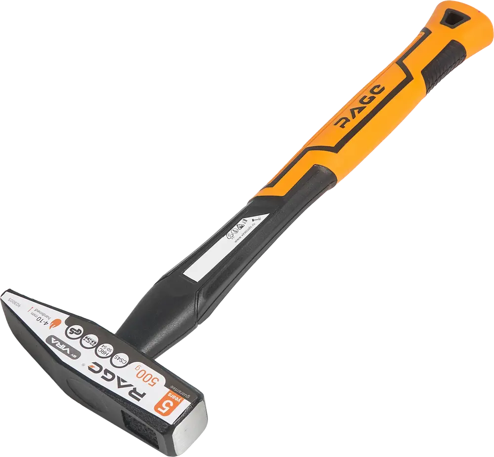 Молоток RAGE с фиберглассовой рукояткой 500 г для профессиональных работ 87681463