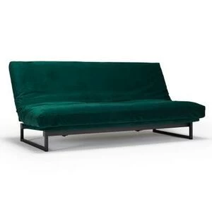 Диван Fraction с матрасом Spring Round, черными ножками и защитным чехлом, зеленый