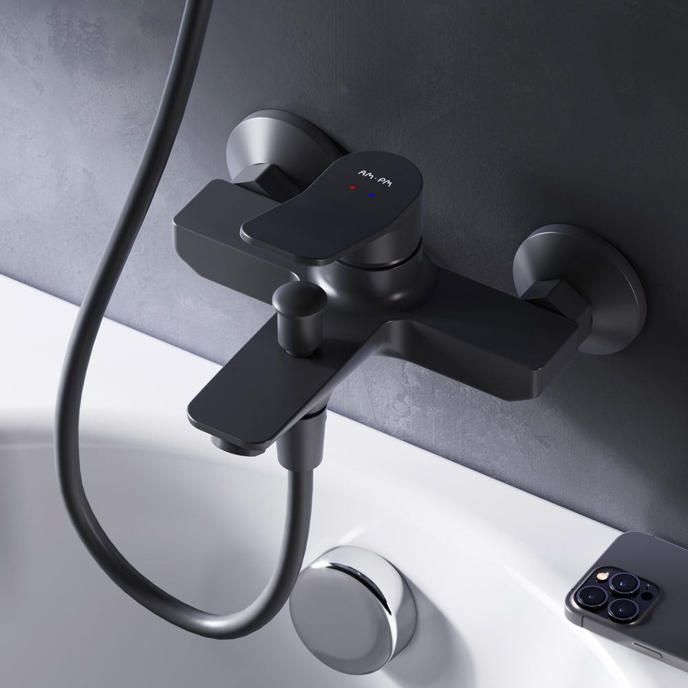 F85A10022 смеситель для ванна/душа черный шт. AM.PM X-Joy 