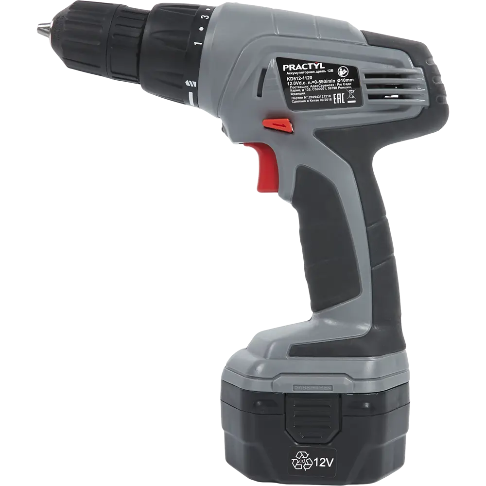 Шуруповерт аккумуляторный Practyl KD512-1120, 12 В Ni-Cd 1.3 Ач STLM-2162602 - Вид №1