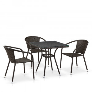 T282BNT/Y137C-W53 Brown 3Pcs Комплект плетеной мебели Afina