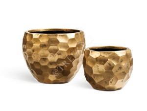 41.1016-0012-GLD-31 Кашпо  ERGO - серия Comb - Полусфера - Состаренное золото Цветочная коллекция