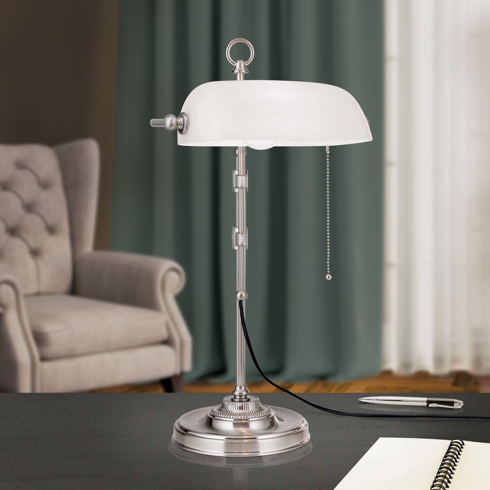 Регулируемая настольная лампа из латуни и стекла Orion Harvard ARCH-00011008 - Вид №20