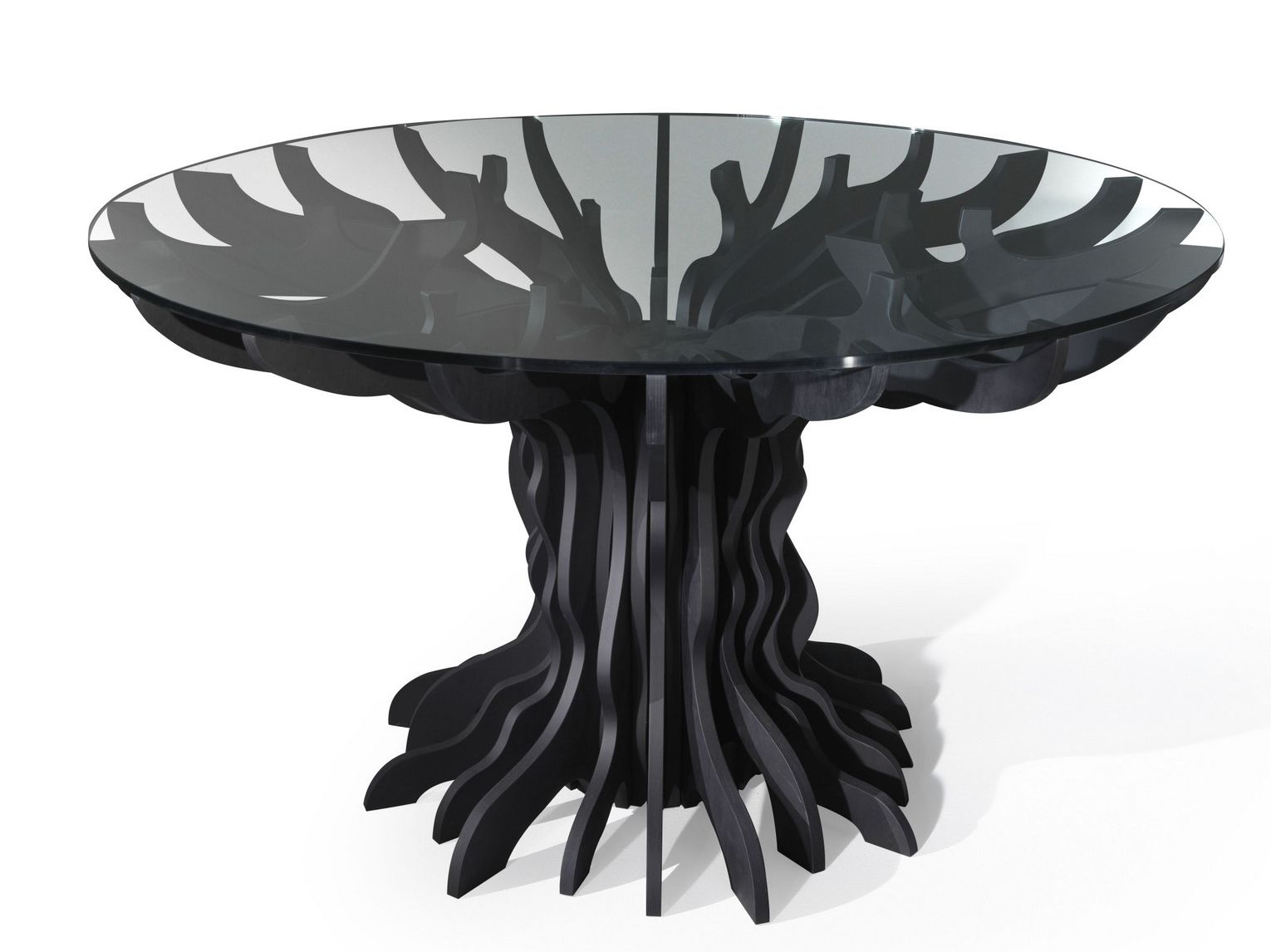 Круглый стол из березы и хрусталя ALBEDO ARCH-00080116