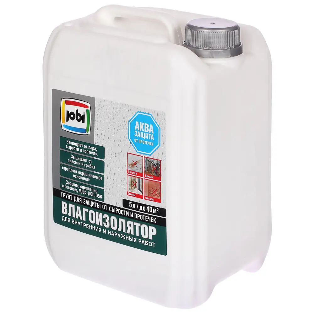 Jobi Грунт-влагоизолятор белый 5 л для влажных помещений 81983662 STLM-0016547 - Вид №1