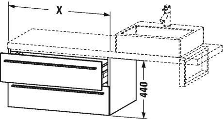 XL543907171 X-Large Шкафчик для консоли Средиземноморский дуб Duravit - Вид №1