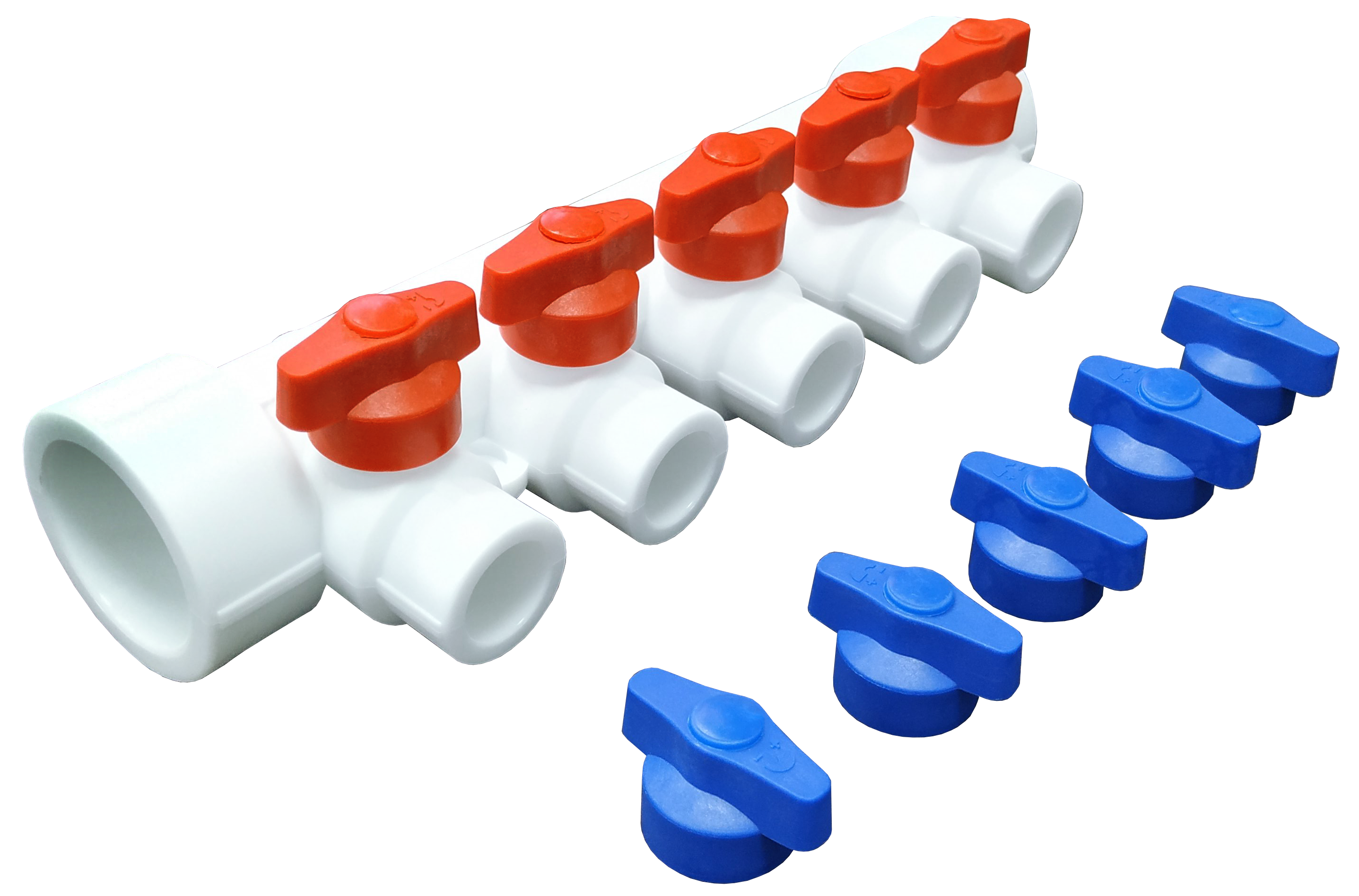 Коллектор распределительный Valfex 5 выходов с шаровыми кранами 40x20 мм 85044178 STLM-0057866