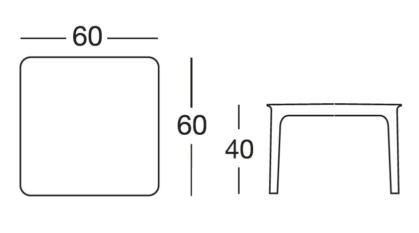 Квадратный стол из инженерного пластика S-CAB ARGO ARCH-00124022 - Вид №3