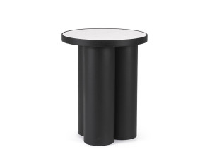 Высокий круглый стальной журнальный столик с порошковым покрытием