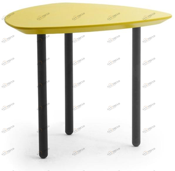 Leyform Треугольный лакированный высокий журнальный столик из стали и мдф  1618a 