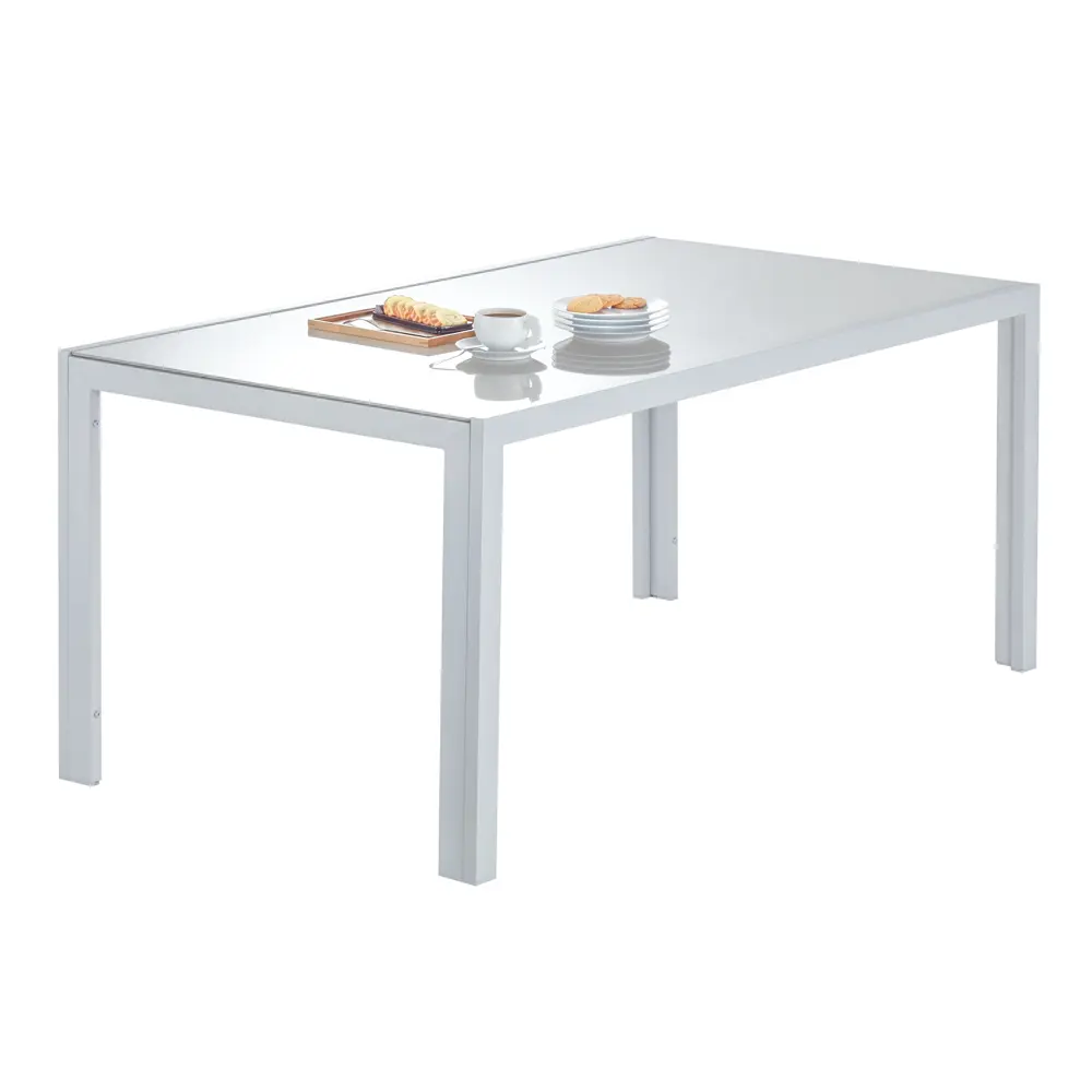 Стол садовый Naterial Lyra Fix 160х90х75 см алюминий/стекло белый STLM-2030526 - Вид №5