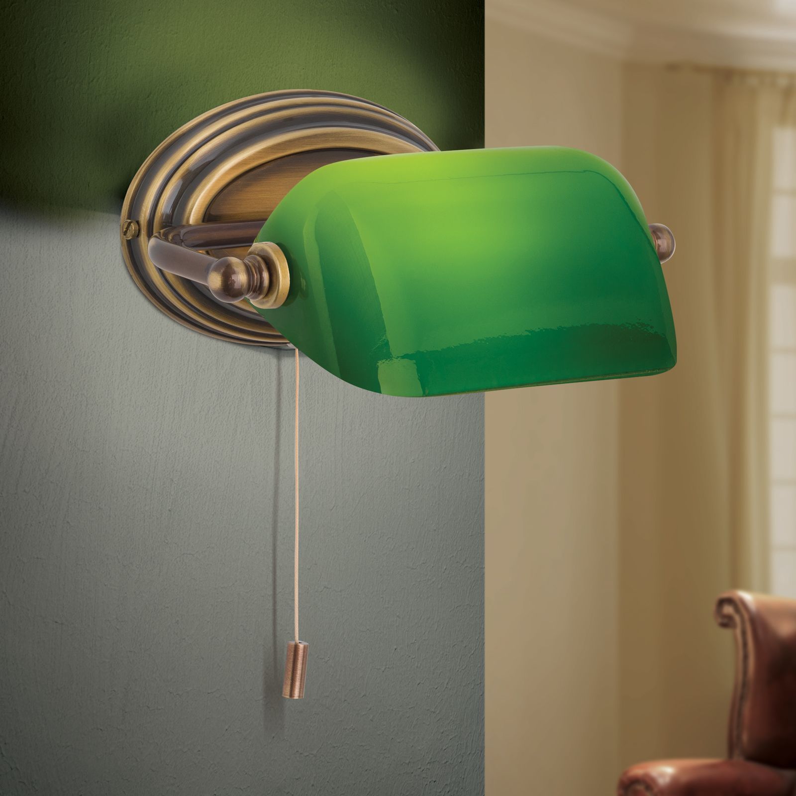 Регулируемая лампа для чтения из латуни и стекла Orion Harvard ARCH-00125513 - Вид №8