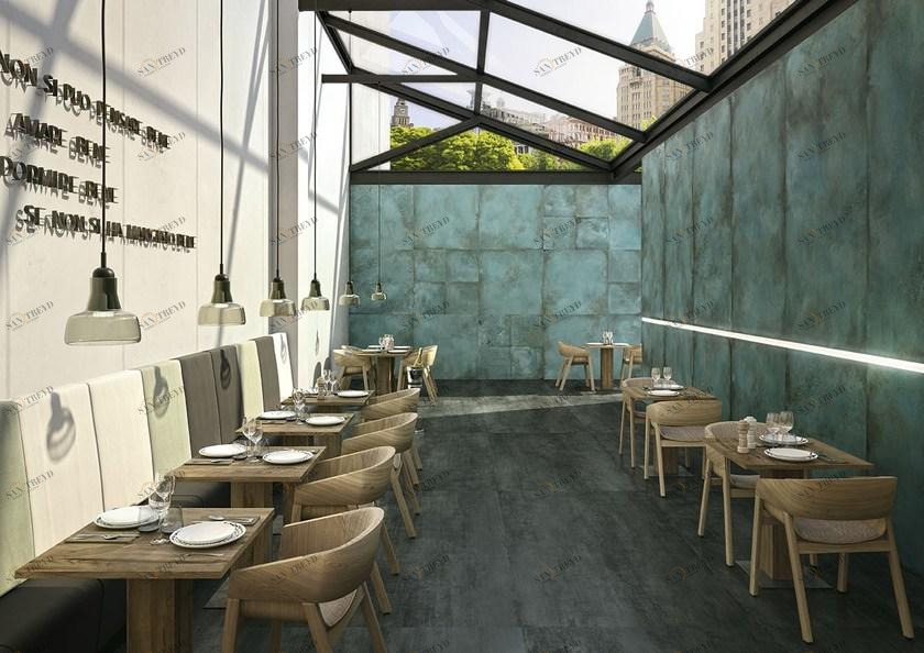 Ceramiche Caesar Стены / напольная плитка из керамогранита под металл Trace sun-id-1378145