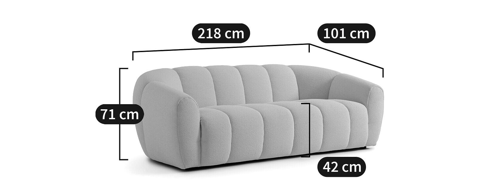 3-местный тканевый диван AMPM TYLAN ARCH-00090965 - Вид №5