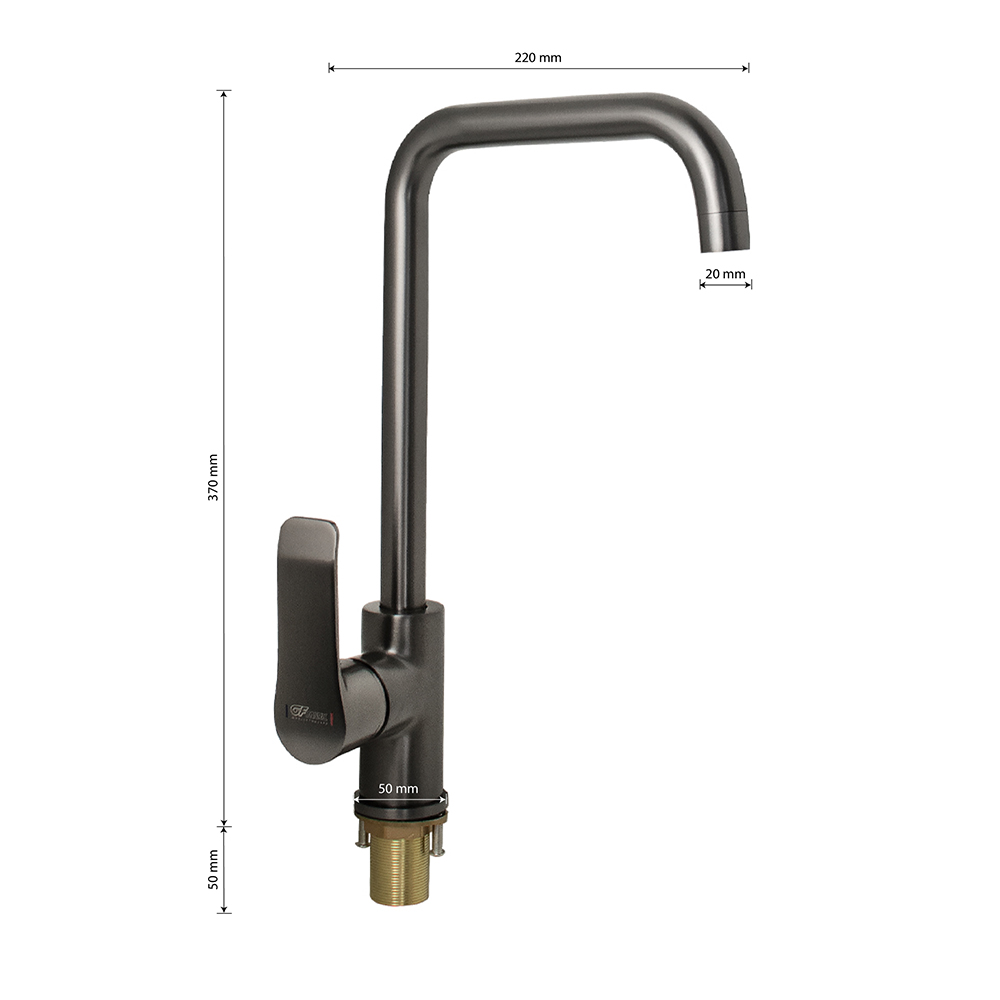 GFmark - Смеситель кухонный, шаровый, боковой, ТИТАН, код: 5154  - Вид №2