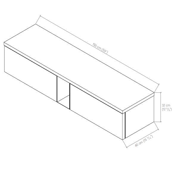 Двойная подвесная раковина с подвесным комодом Atlas Concorde Habitat Dialogo ARCH-00037908 - Вид №10