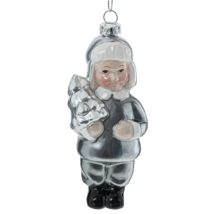 89378977 Украшение елочное «Ребенок», 934572 11.6x5.4x4.5 см, цвет себеристо-белый STLM-1480929