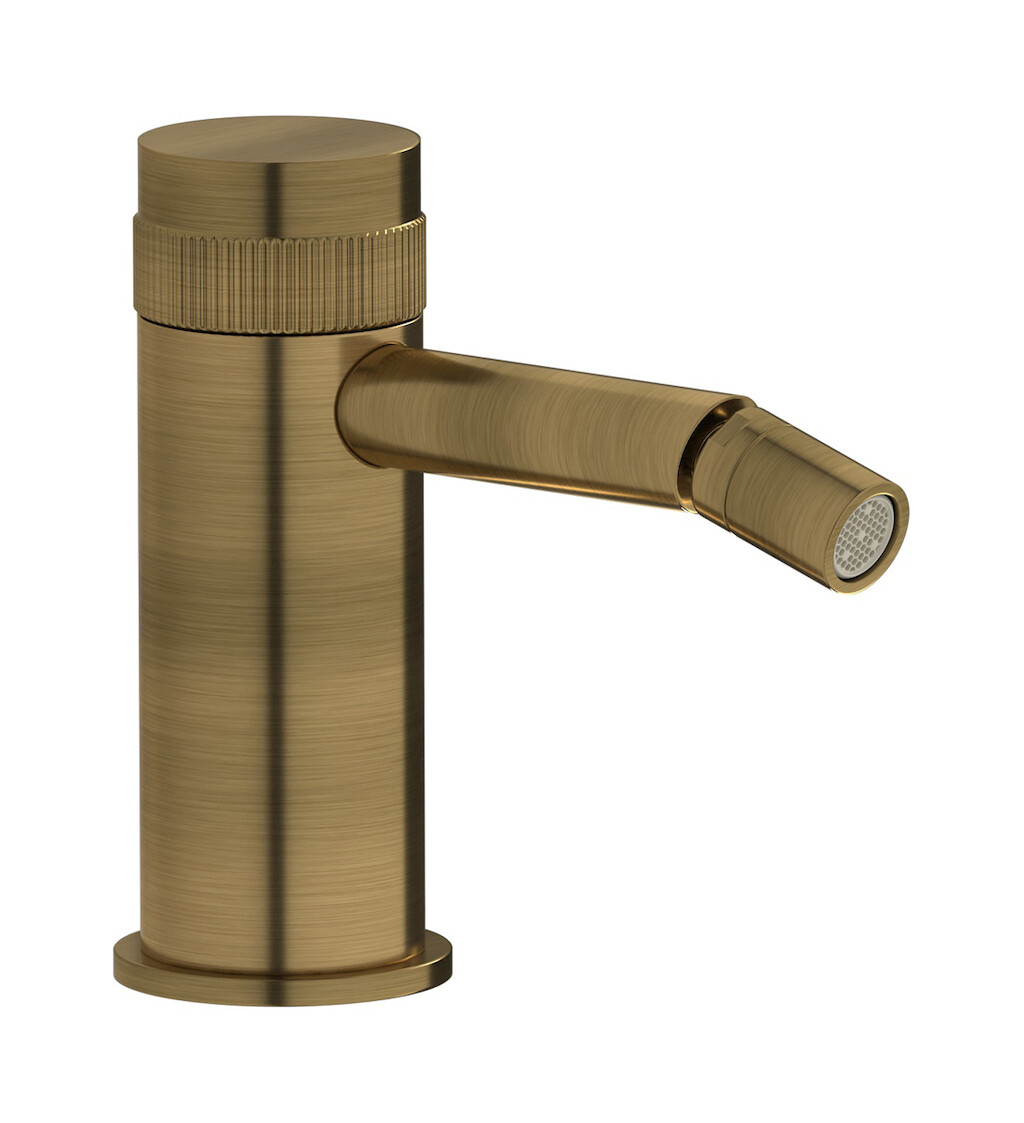 Прогрессивный смеситель для биде на 1 отверстие в комплекте с донным клапаном. WE ARE IB rx220mb Modern Bronze Reflex