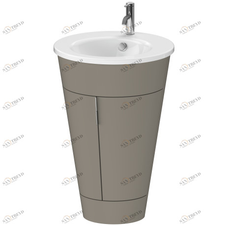 S1952009292 Тумбочка напольная Starck furniture #S19520 560 x 600 мм Каменно-серый шелковисто-матовый лак Duravit 