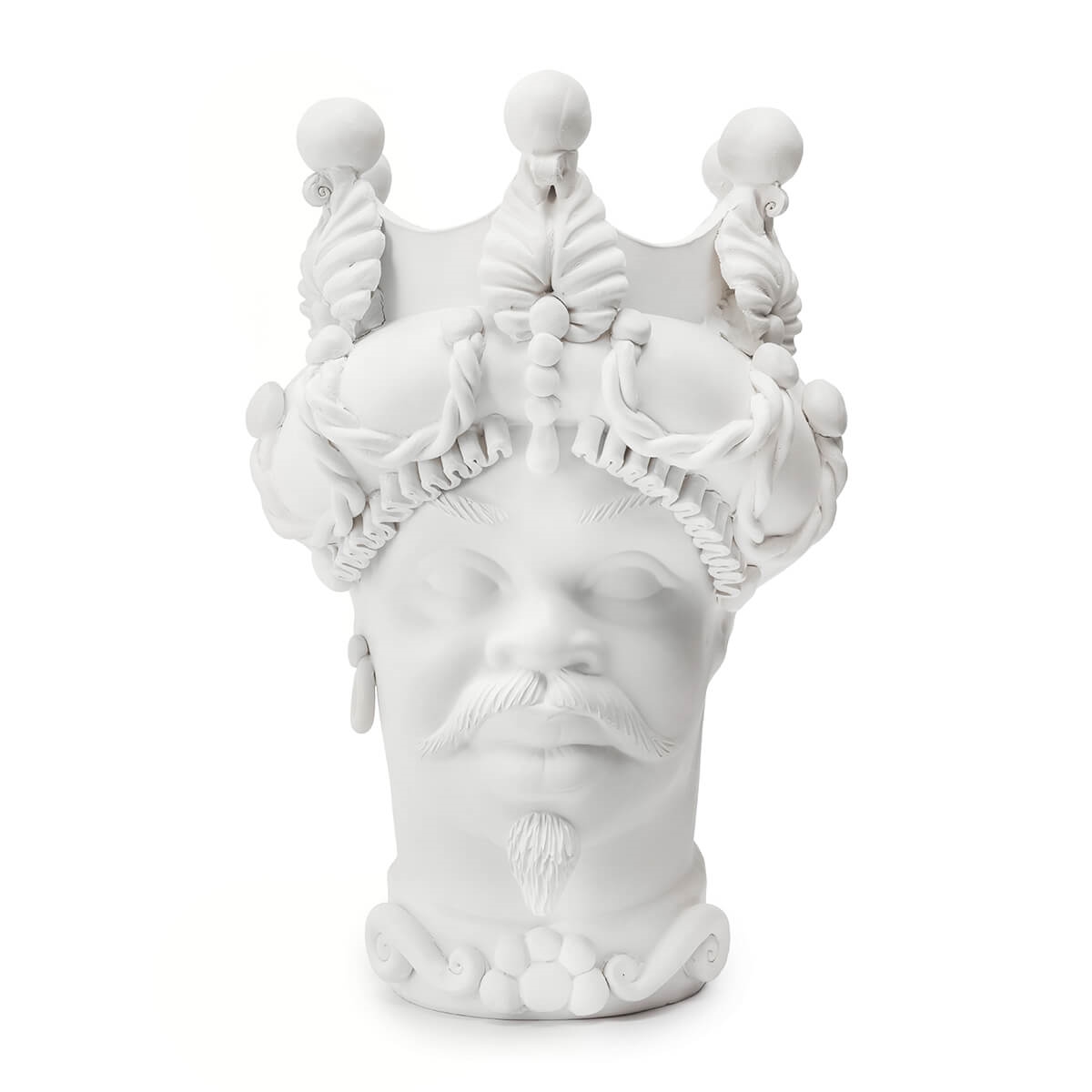 200946-WT ABHIKA ВАЗА MORO MAN BAROQUE WHITE MATT  - Вид №3