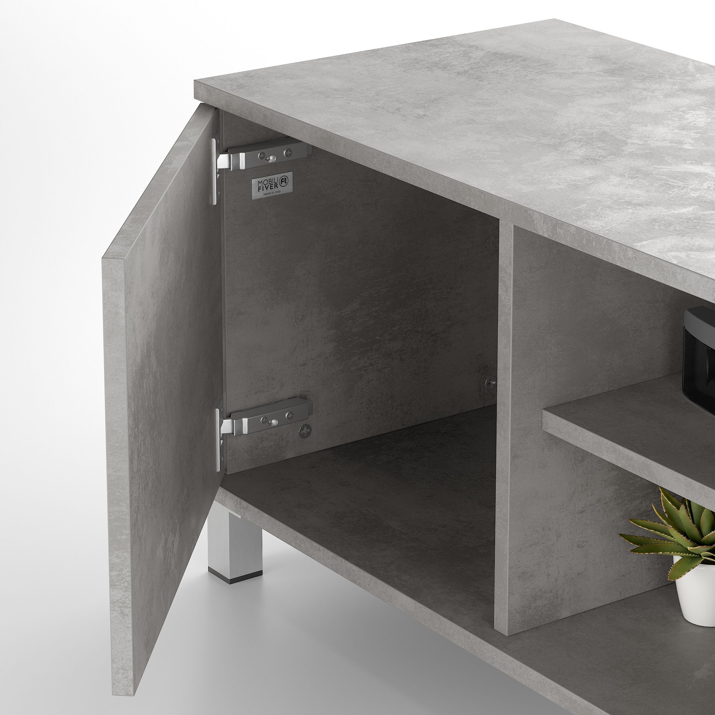 Мебель для телевизора из меламиновой ткани с системой кабельных втулок и распашными дверцами Mobili Fiver Rachele ARCH-00106865 - Вид №17