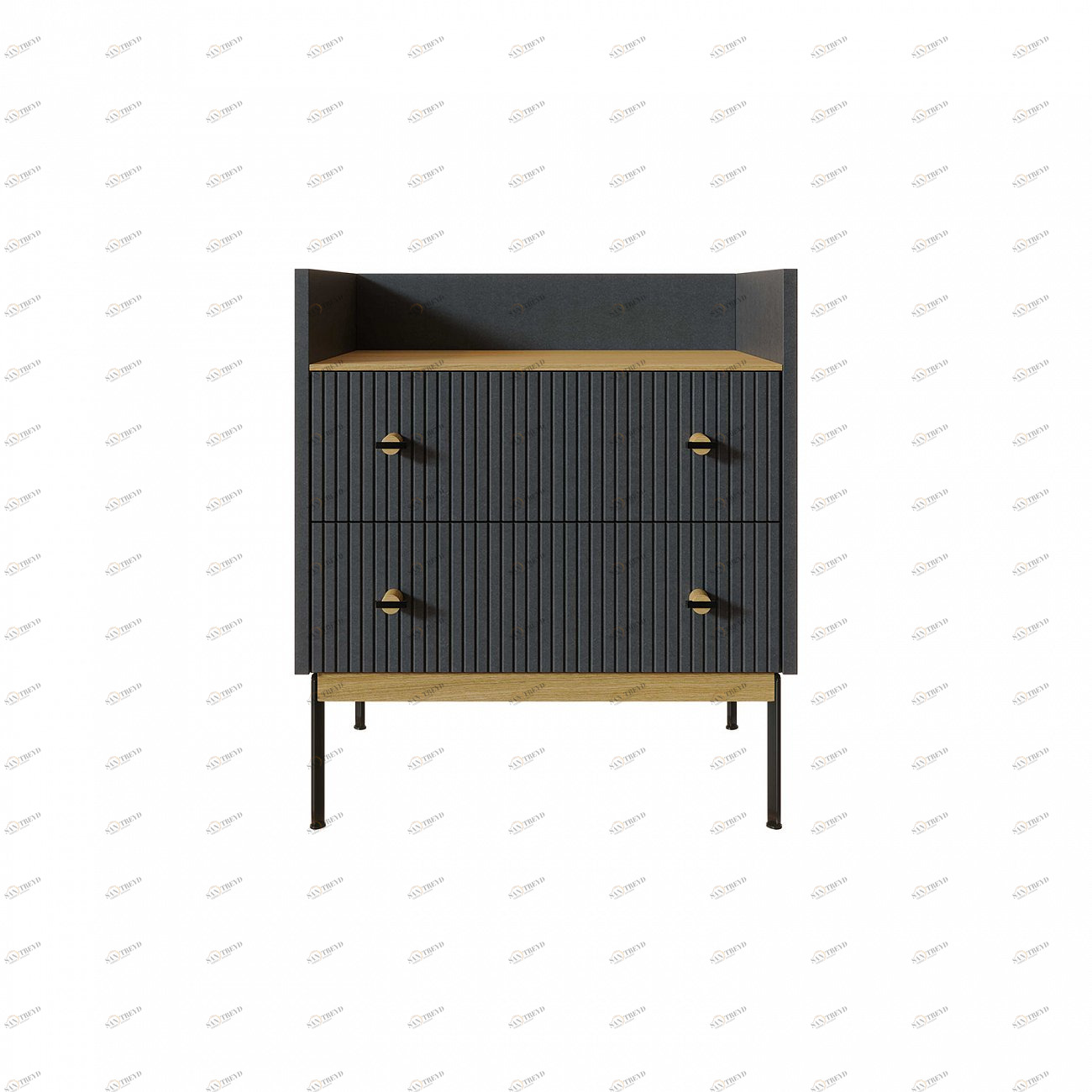 Тумба высокая с полкой 71х64 см серая Land BRAGIN DESIGN LIVING 00-3862480 Серый