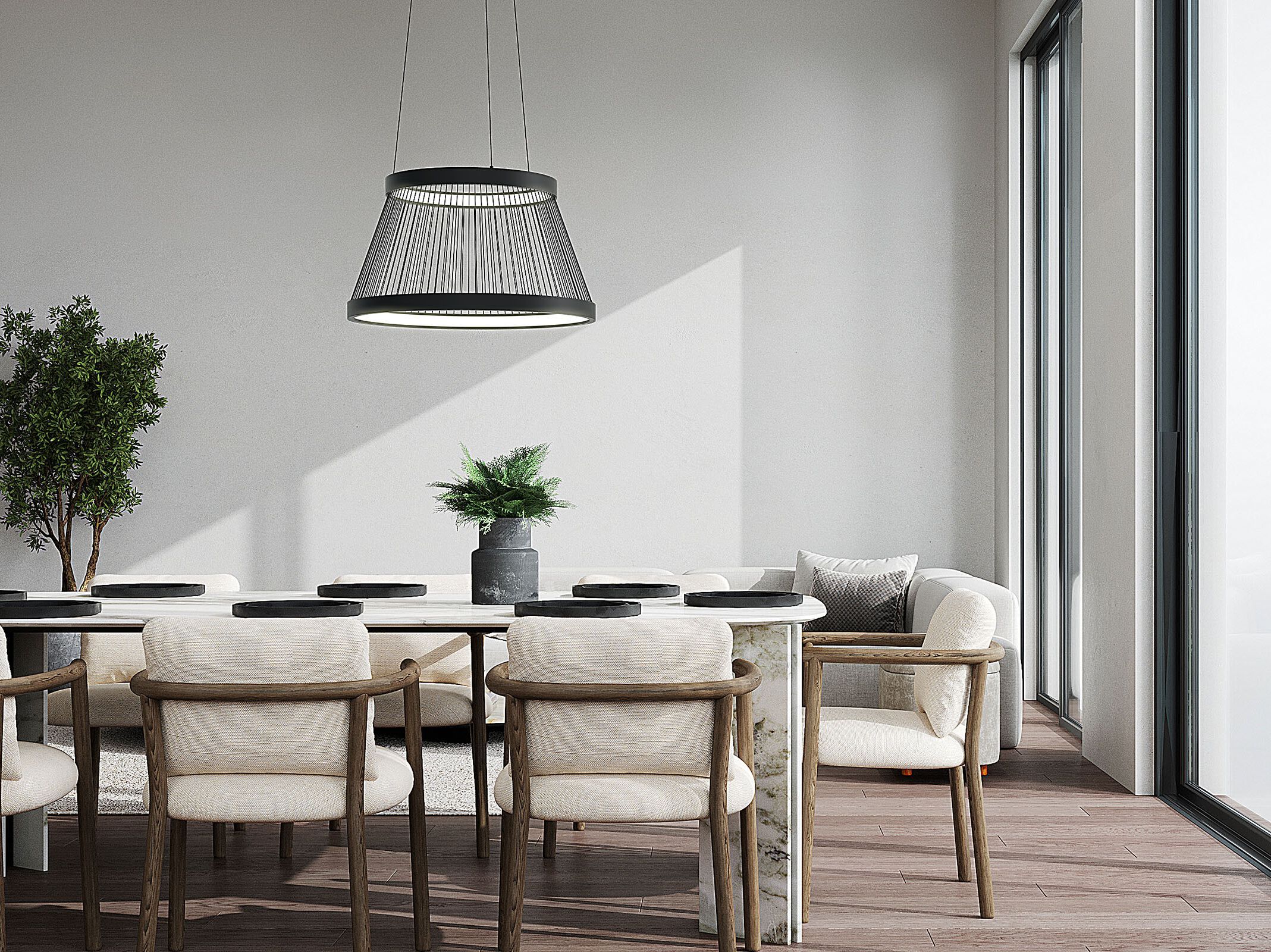 Металлический светодиодный подвесной светильник Valaisin Grönlund STRING ARCH-00150163 - Вид №3