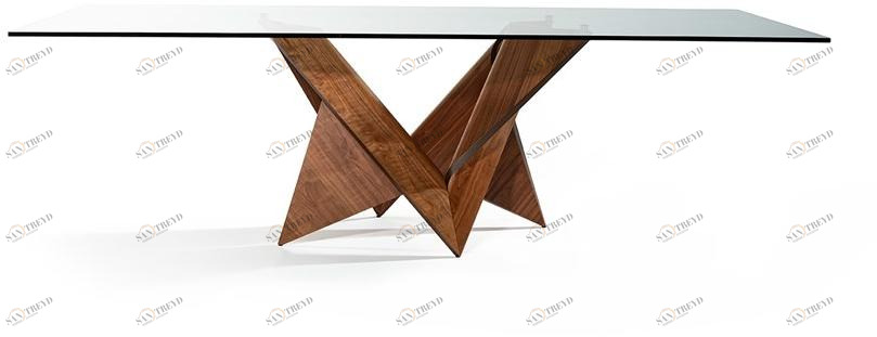 Reflex Прямоугольный обеденный стол из дерева и стекла Mathematique sun-id-1456937