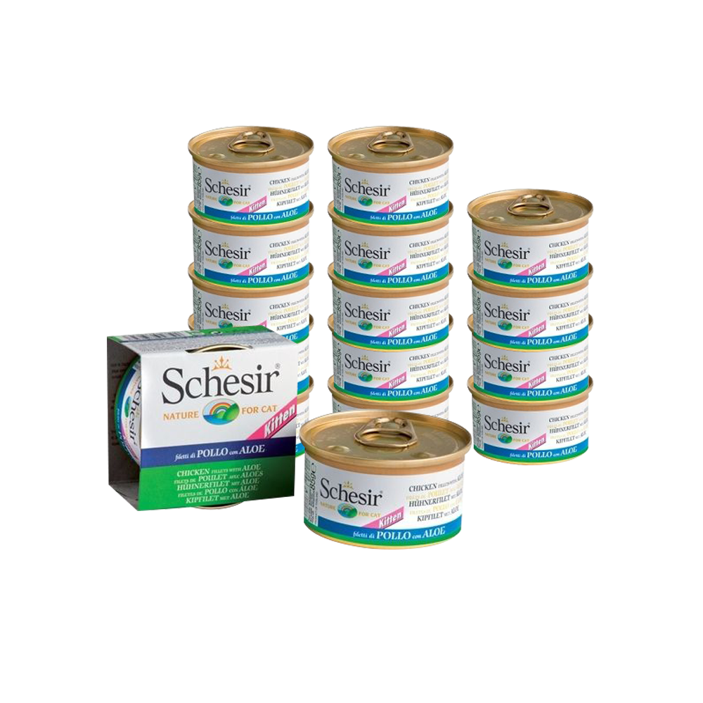 Т0040986*14 Корм для котят цыпленок, алое конс. 85г (упаковка - 14 шт) SCHESIR 