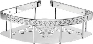 HL073/CR Sanibano, решётка угловая 1-уровневая с узором, длина 22 см, цвет хром