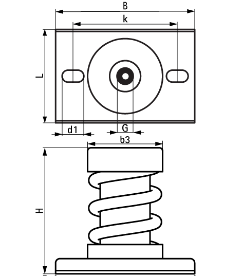 2800401250 VibraTek® MS-1X Spring Mount high performance spring isolator for medium to heavy equipment and machinery walraven  - Вид №1