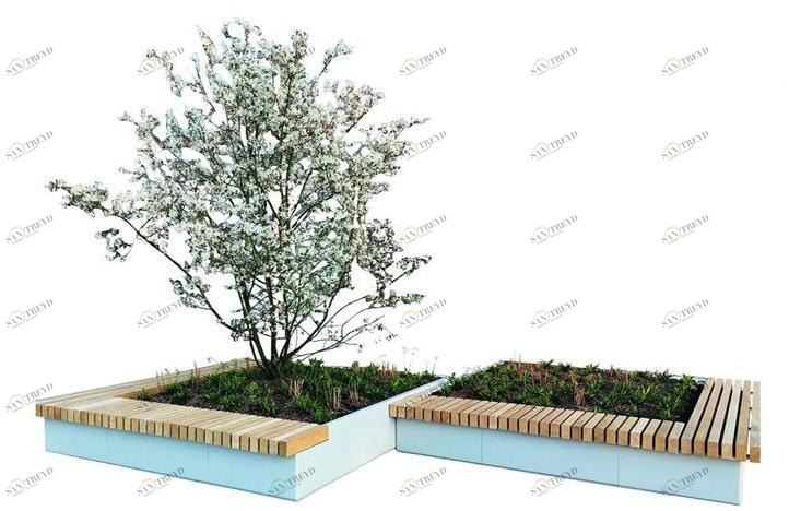 Euroform W Деревянная скамейка со встроенным кашпо sun-id-1356414