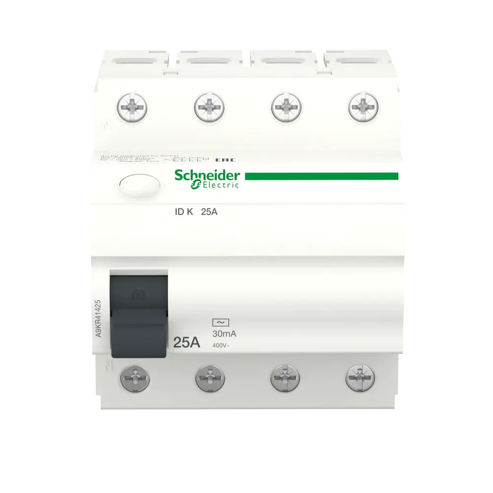 УЗО Systeme Electric Acti9 3P N 25 A 30 мА 10 кА AC A9R41425 82850933 STLM-2110895  - Вид №1