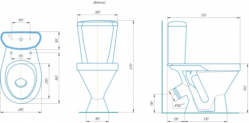 Детский, Унитаз-компакт Компакт унитаз с бачком Белый ROSA ДЕТСКИЙ Россия - Вид №1