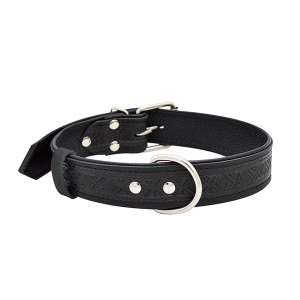 ПР0048304 Ошейник для собак Hight Line с тиснением 45мм 65см черный ZOOEXPRESS