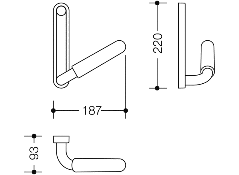 802.03.W120L Поручень с табличкой белого цвета HEWI Serie 802 LifeSystem  - Вид №1