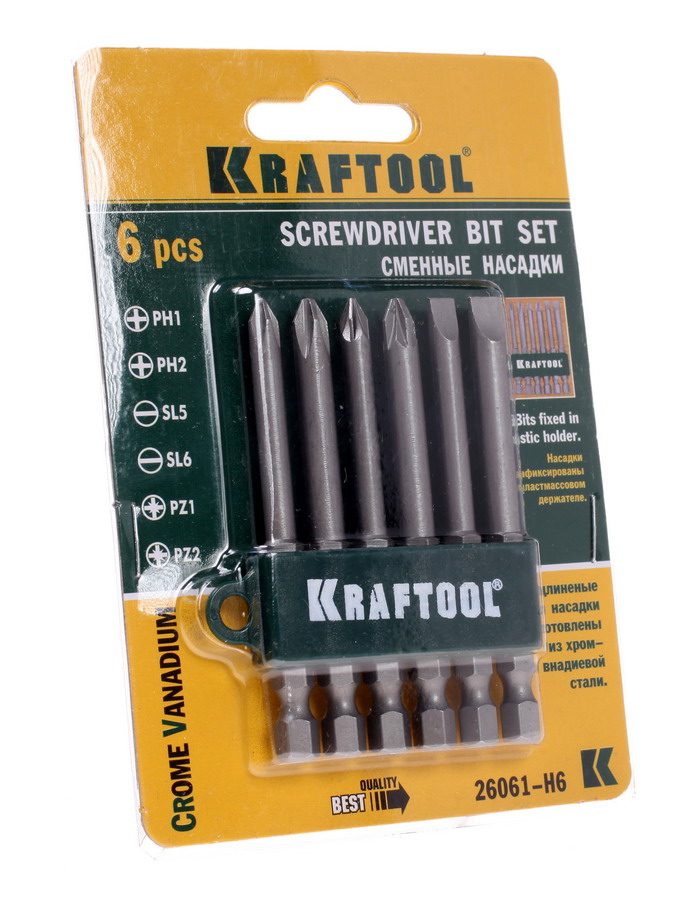 Набор бит KRAFTOOL 26061-H6 6615677 STDN-0051205