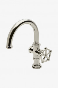 RGLS41 Смеситель для унитаза с одним отверстием и регулировкой на гибкой стойке и металлической колесной ручкой Waterworks