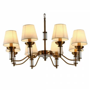 Люстра Walters 8 от Delight Collection прозрачная/бежевая/латунь KM0845P-8 DELIGHT ДИЗАЙНЕРСКИЕ 247069 Прозрачный;бежевый;латунь