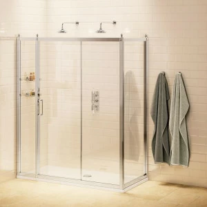 Раздвижная дверь 140см с доп.панелью 30см и боковым экраном 76см  Burlington C8S, C16, C12