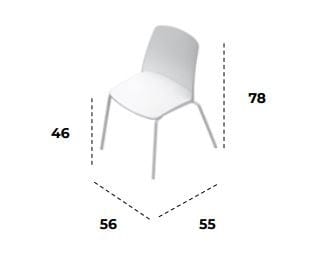 Штабелируемый стул из инженерного пластика с мягким сиденьем Bralco Hub ARCH-00143979 - Вид №2