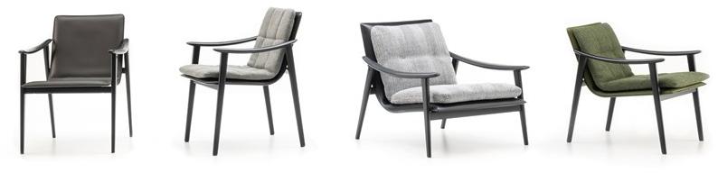 Minotti Кожаное кресло со встроенной тканевой подушкой Fynn sun-id-1411687 - Вид №4