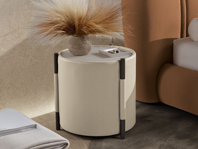 Круглый журнальный столик из керамики и кожи Max Divani MANFI ARCH-00142521 - Вид №1