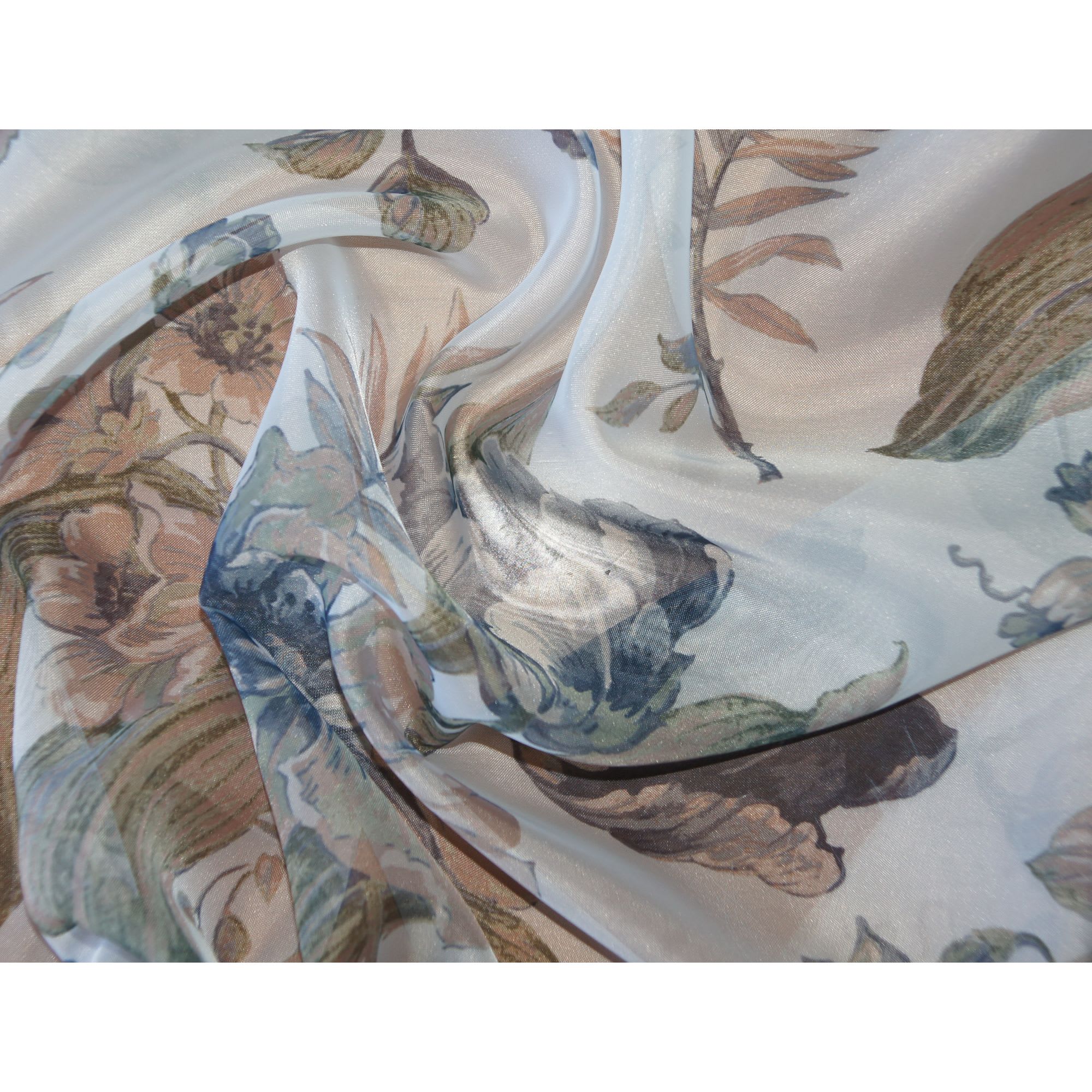 81961470 Тюль «Цветы» вуаль 280 см цвет синий Santreyd  - Вид №1