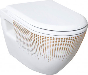 TP325-11CB00E-NA00 DEKOR ЗОЛОТО КРУГИ Унитаз подвесной Creavit