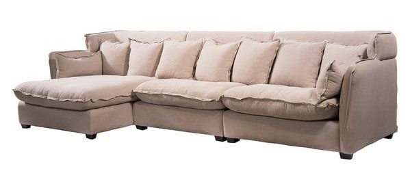 Диван угловой бежевый с золотом Adana UNICO ДИЗАЙНЕРСКИЕ 248832 Бежевый  - Вид №1